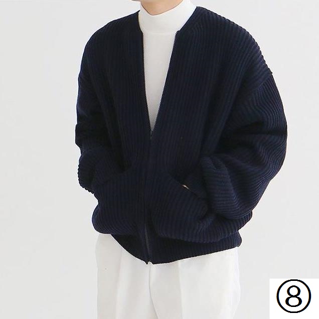 Áo Khoác Cardigan Dệt Kim Cổ Tròn Dáng Rộng Màu Trơn Thời Trang Xuân Thu Cho Nam