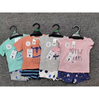 Bộ cộc tay bé trai bé gái cotton mỏng mát