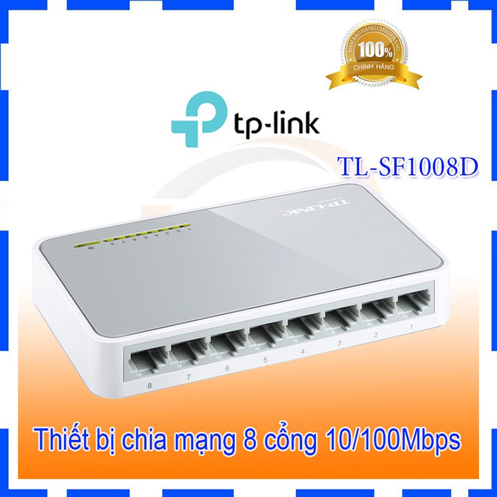 [Mã SKAMSALE03 giảm 10% đơn 200k] Bộ chia mạng 8 cổng TP-Link TL-SF1008D - Bộ Chia Tín Hiệu 8 cổng 10/100Mbps - BH 5 năm