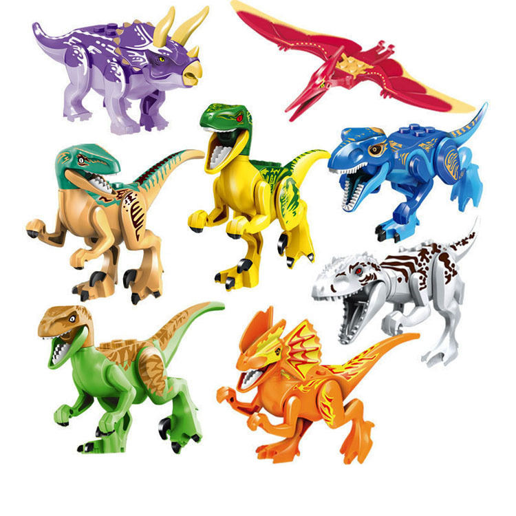 8pcs set Jurassic Dinosaur World Building Blocks Assembled Children's Toy Compatible Birthday Gift withLego toys for kids