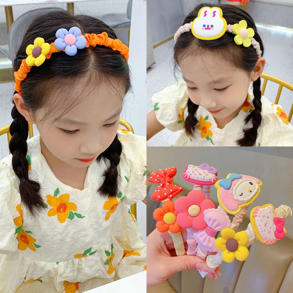 Cài tóc bọc vải cho bé gái đính hình dễ thương siêu mềm