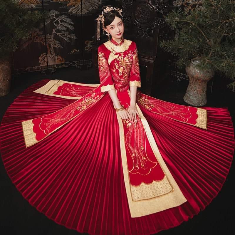 có sẵn Hỷ phục áo cưới truyền thống trung hoa cho nữ CÓ HÌNH THẬT