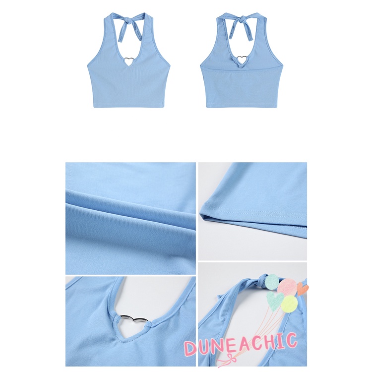 DUNEA Áo Hai Dây Họa Tiết Trái Tim Kim Loại Quyến Rũ Cho Nữ DUNEA709