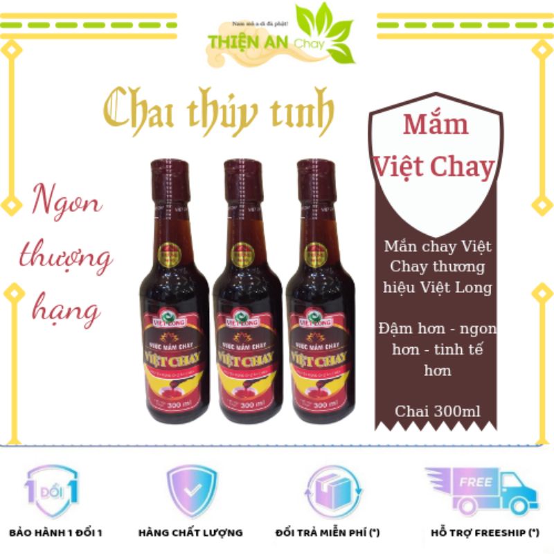 Nước mắm chay Việt Chay thương hiệu Việt Long chai thủy tinh ngon thượng hạng - Đậm đà hơn - ngon hơn - tinh tế hơn
