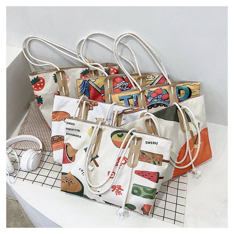 Túi tote đeo vai thời trang hoạ tiết cỡ lớn đựng laptop đi học đi chơi LABOMA DC013