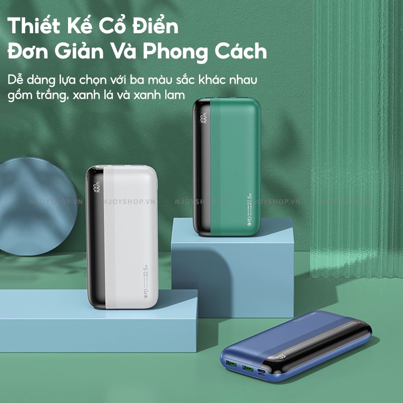 Sạc Dự Phòng 4 Cổng Sạc REMAX RPP-180 20000mAh Sạc Nhanh PD + QC 22.5W Đèn Led Báo Pin Cho iPhone Samsung Xiaomi Oppo