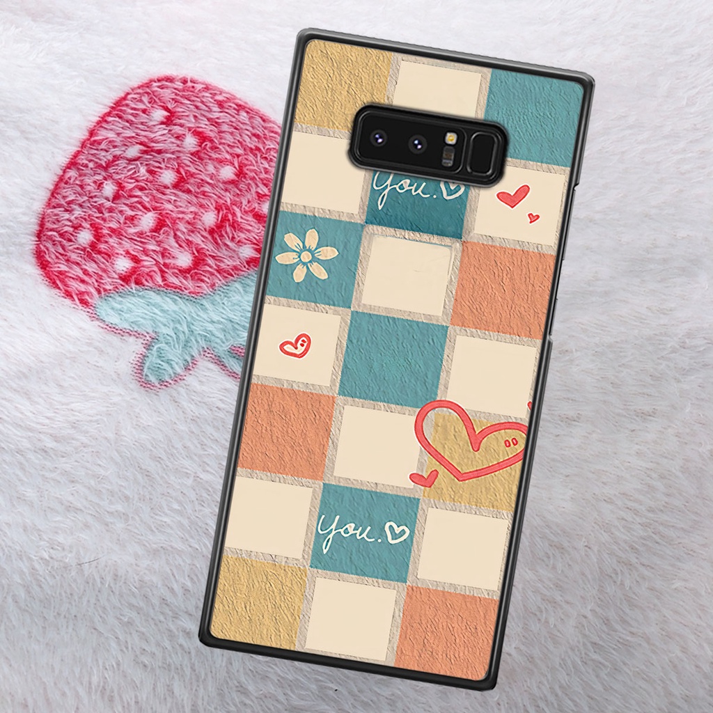Ốp Samsung Note 8 caro trái tim cá tính, thời trang siêu đẹp, siêu phong cách
