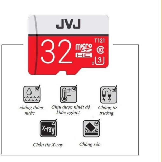 Thẻ nhớ JVJ 32G ProU3 Class10 – chuyên dụng cho CAMERA, hàng tốt giá tốt BH 5 năm, 1 đổi 1