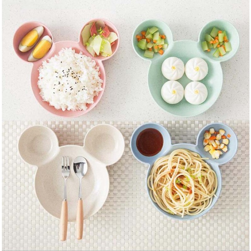Bộ dụng cụ ăn uống 4 món hình chuột Mickey hoạt hình dành cho bé