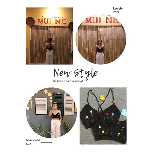 Áo Bikini - Croptop len HandMade họa tiết bông | BigBuy360 - bigbuy360.vn