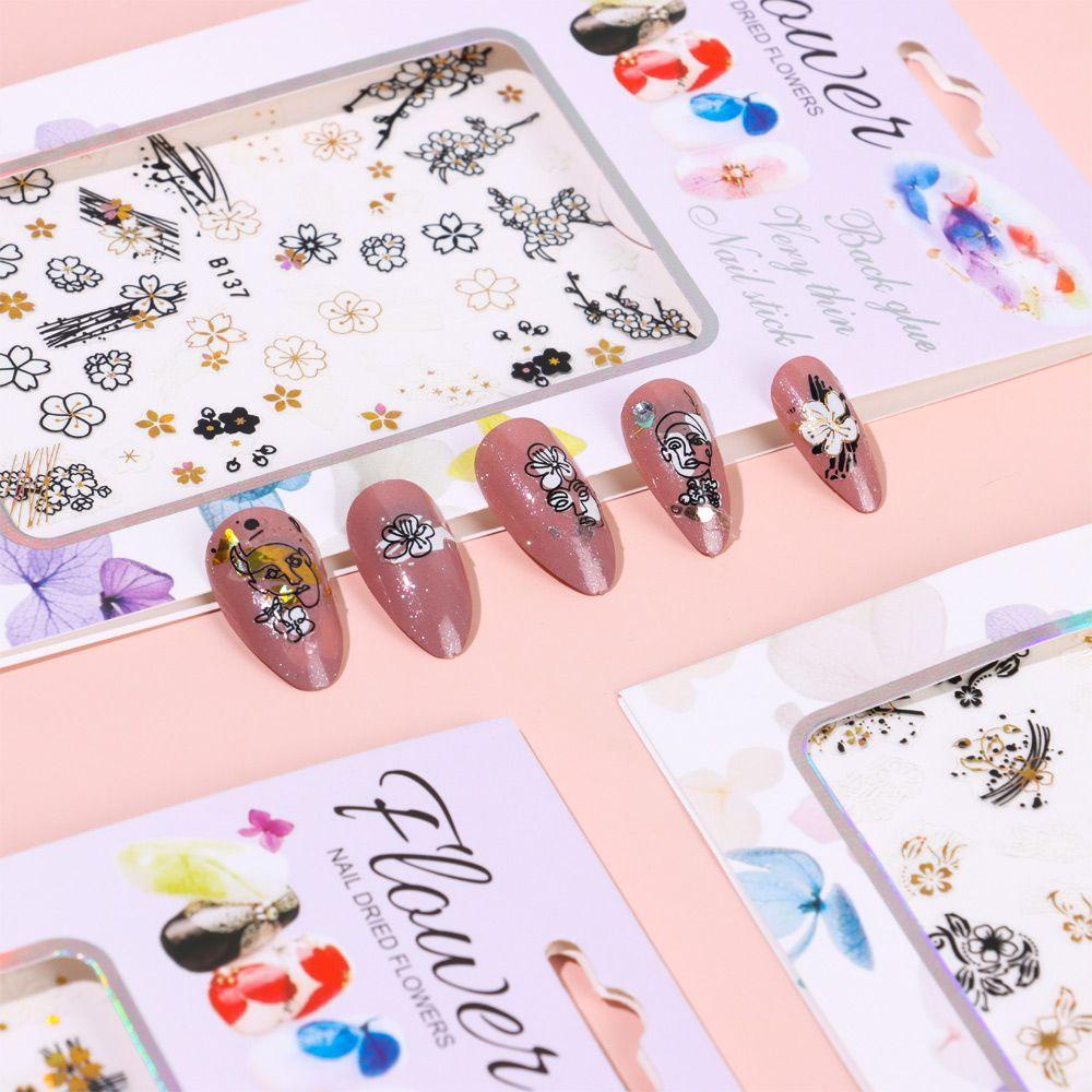 Miếng Dán Trang Trí Móng Tay Nghệ Thuật Họa Tiết Đại Dương/ Hoa Lá Ba Chiều DIY