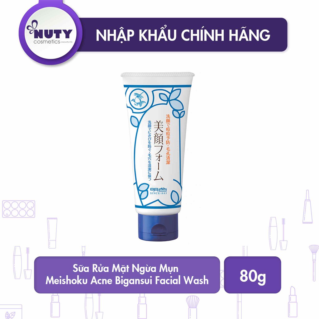 Sữa Rửa Mặt Ngừa Mụn Meishoku Acne Bigansui Facial Wash (80g)