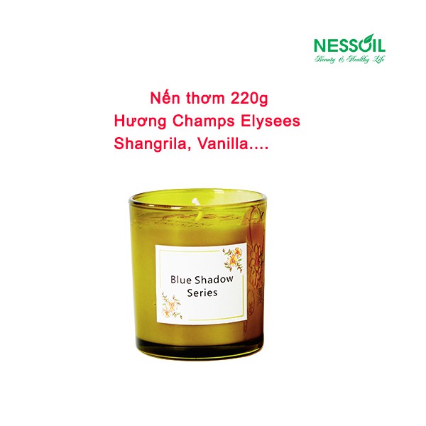 Nến đốt thơm phòng làm bằng sáp đậu nành, 220g, nhiều mùi hương, thời gian đốt 27 - 32 giờ