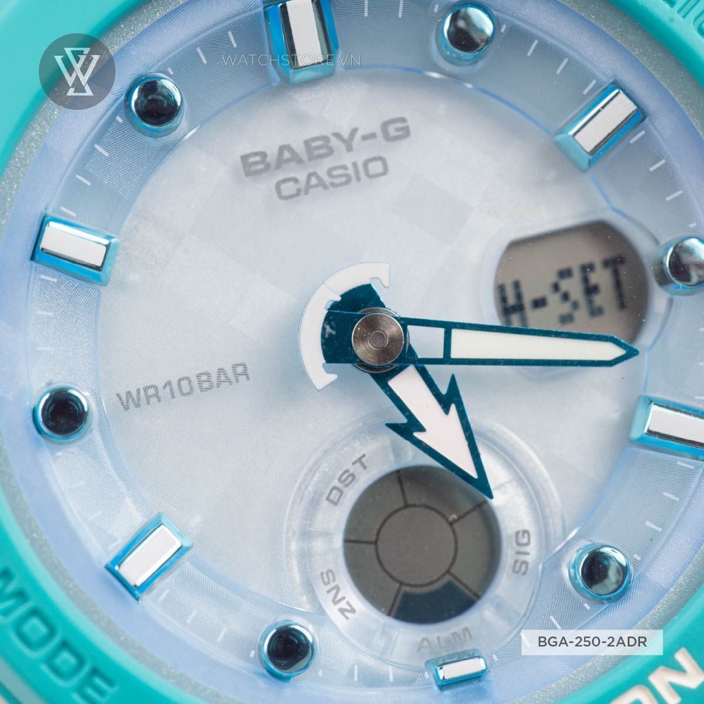 Đồng Hồ Điện Tử Nữ Casio Baby-G WATCHSTORE BGA-250-2A Thiết Kế Mặt Kính Khoáng 41mm, Dây Và Vỏ Nhựa Bền Bỉ