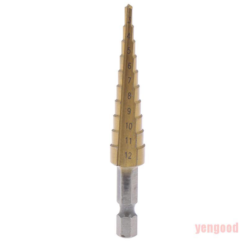 Mũi khoan chia bậc tay cầm lục giác bằng kim loại