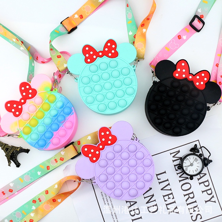 Túi pop it hình chuột micky nhiều màu dễ thương túi đeo chéo cho bé gái E1075