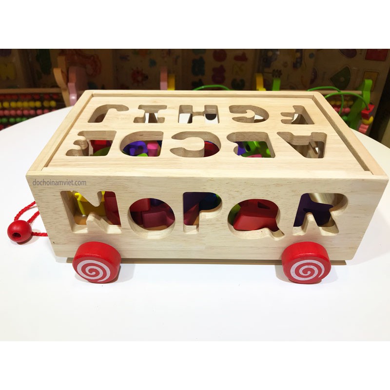 Xe kéo thả chữ cho bé học bảng chữ cái Tiếng Anh bằng gỗ