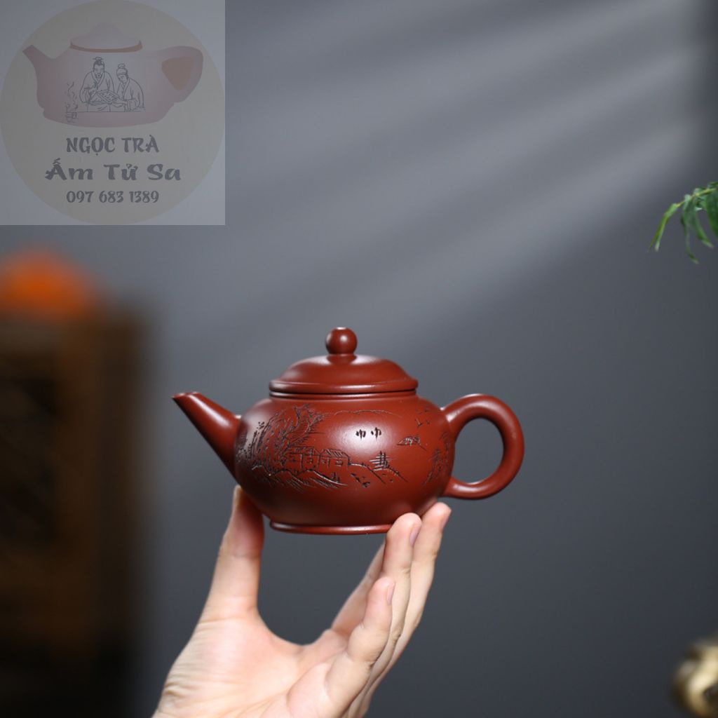 Ấm Tử Sa Thủy Bình Sơn Ảnh - Ngọc Trà Shop - Chất Đất Nguyên Khoáng Đại Hồng Bào Nghi Hưng