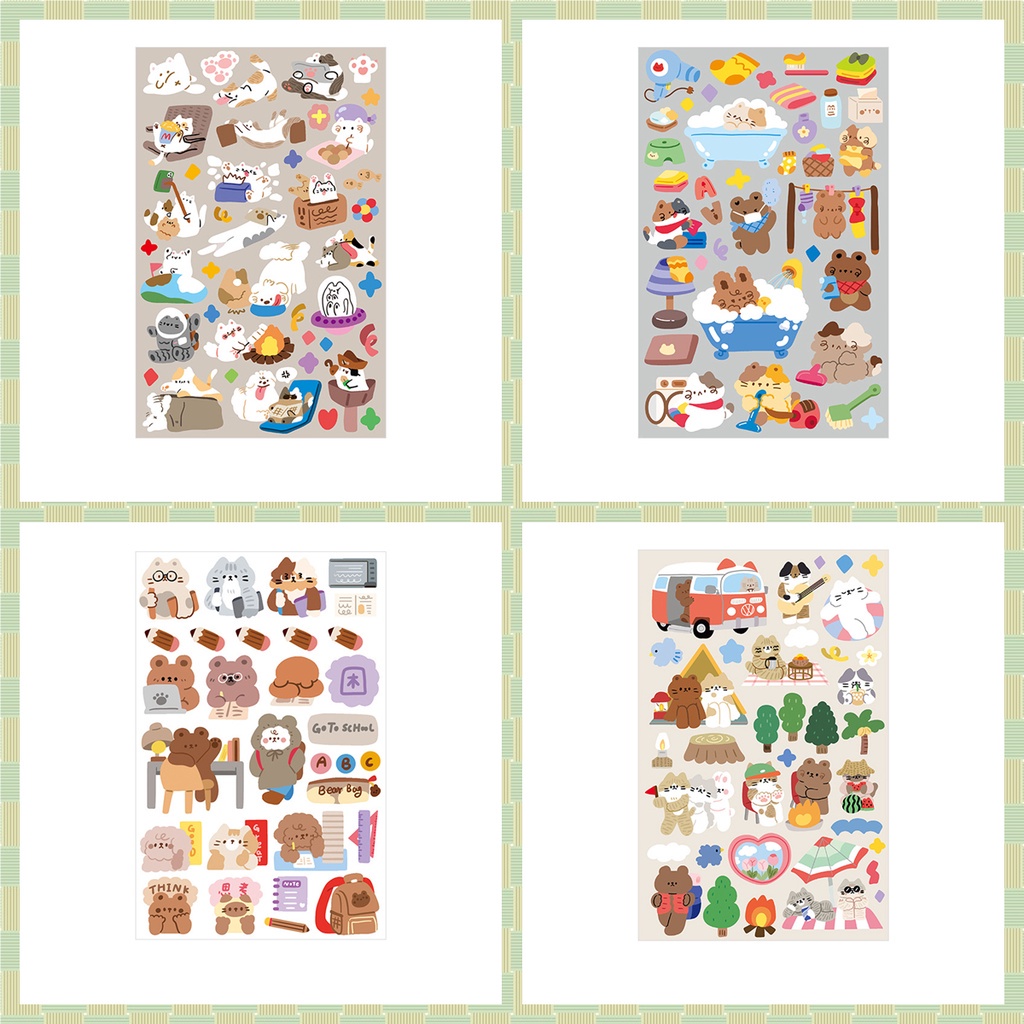 Nhãn Dán Trang Trí Sổ Tay/Nhật Ký Màu Laser Hình Động Vật DIY