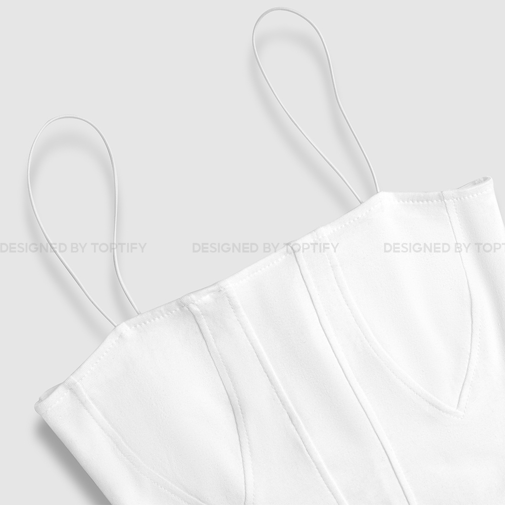 Áo croptop nữ body hai dây mảnh TOPTIFY kiểu phối viền Corset Blair Top AC60
