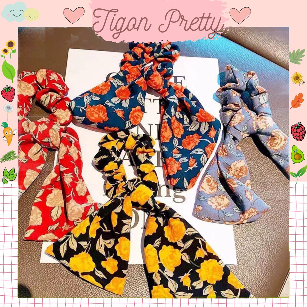 set Dây Buộc Tóc Nơ Scrunchies ( Nơ The Fruit ) SiêuThích
