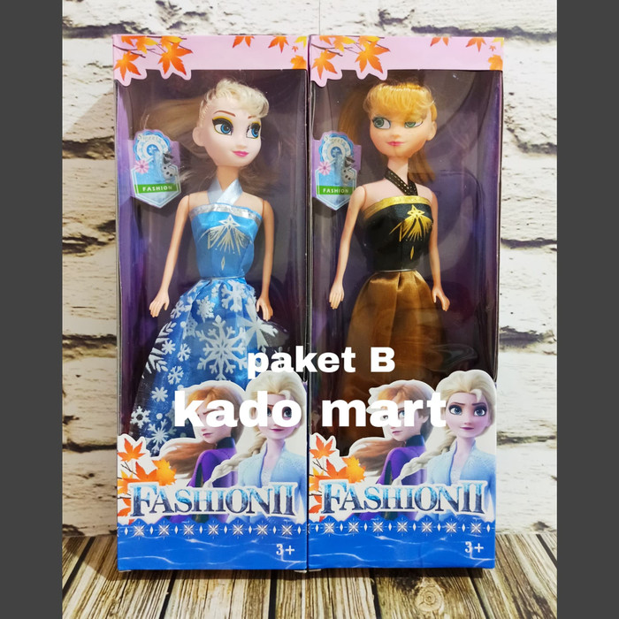 Set 2 Búp Bê Barbie Frozen Thời Trang Cho Bé