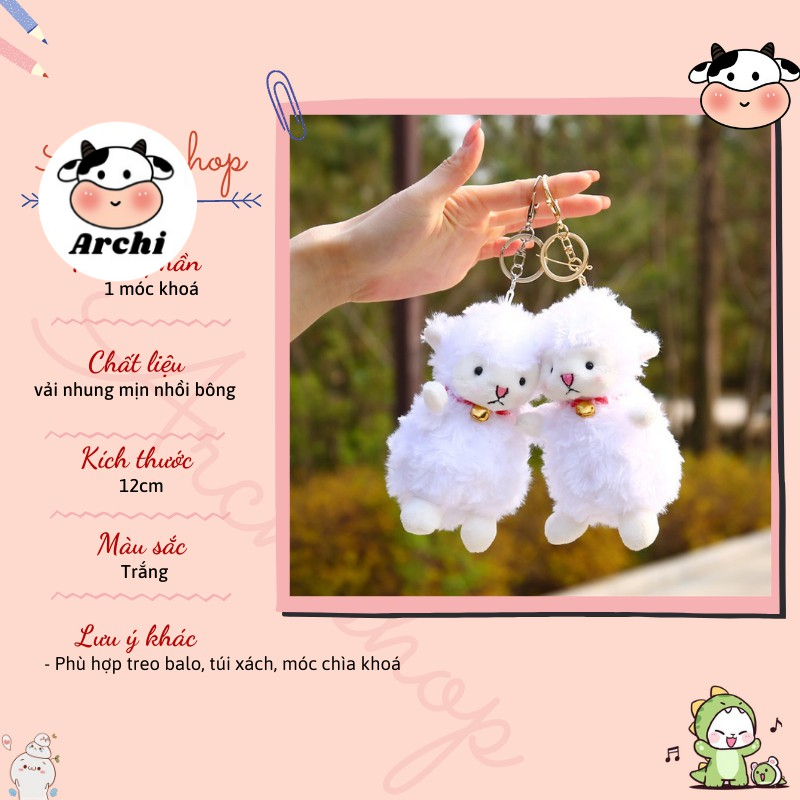 Móc khoá, móc cài balo hình thỏ tai xanh