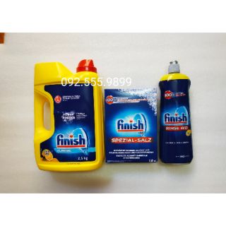 Combo rửa bát: bột Finish 2,5kg + muối Finish 1,2kg + bóng finish 800ml