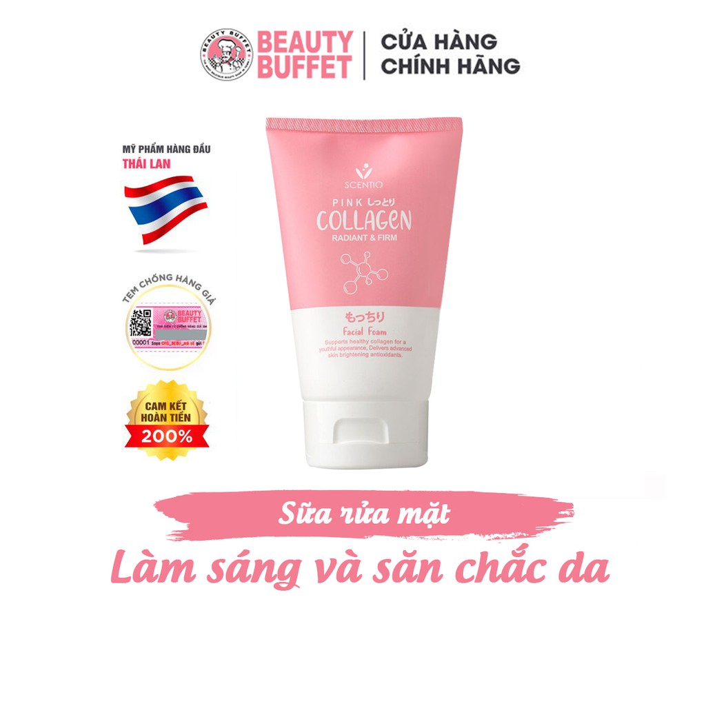 Sữa rửa mặt dưỡng trắng và săn chắc da Scentio Pink Collagen Beauty Buffet 100ml