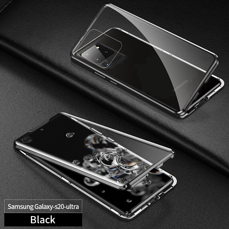 Kim loại Magnetic Double Sided Glass Trường hợp đối với OPPO Reno2 Reno2Z / 2F FINDX FindX2 Realme5pro / Q A92020 / a52020 Trường hợp Che Reno5 Điện thoại Trường