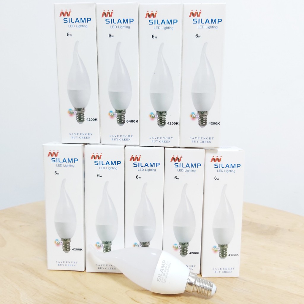 COMBO 10 BÓNG ĐÈN LED Búp C37L 6W E14