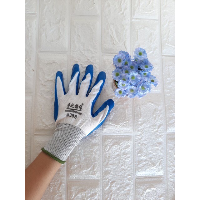 Găng tay bảo hộ phủ PU xanh siêu bền, thấm hút mồ hôi
