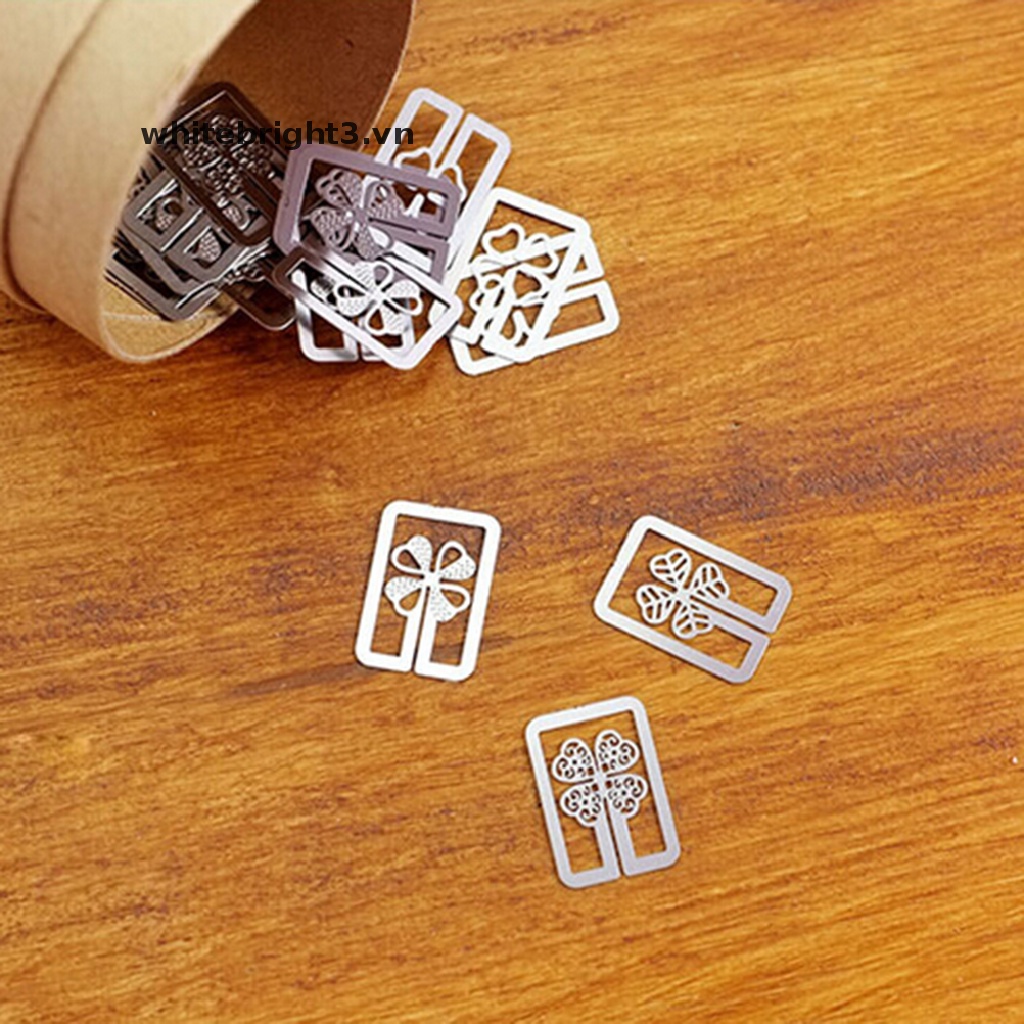 % Bady &amp; toy% 20 Bookmark Mini Bằng Kim Loại Kẹp Sách Trường Học / Văn Phòng Kèm Hộp Đựng Dễ Thương LSUS