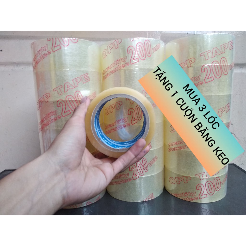 BĂNG KEO 200YARD 1 LÓC / 6 CUỘN [Có quà khi mua số lượng là 3 cây, sẽ TẶNG 1 cuộn Băng keo/ đồ cắt ]