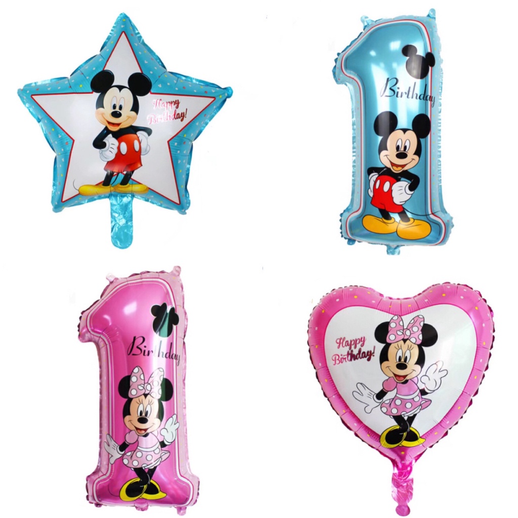 Bóng Bay Hình Chuột Mickey/Minnie Đáng Yêu Trang Trí Tiệc