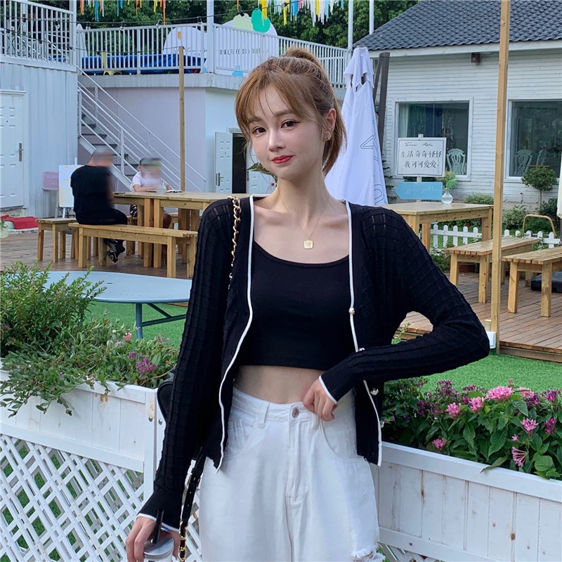 Áo Khoác Cardigan Dệt Kim Thiết Kế Đơn Giản Xinh Xắn Dễ Thương Cho Nữ