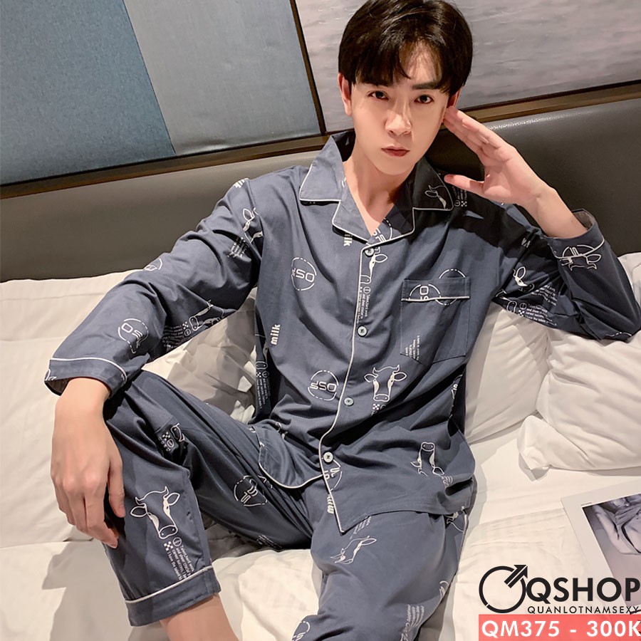 BỘ ĐỒ PIJAMA NAM THUN COTTON QSHOP QM372 QM373 QM374 QM375 QM376 QM377
