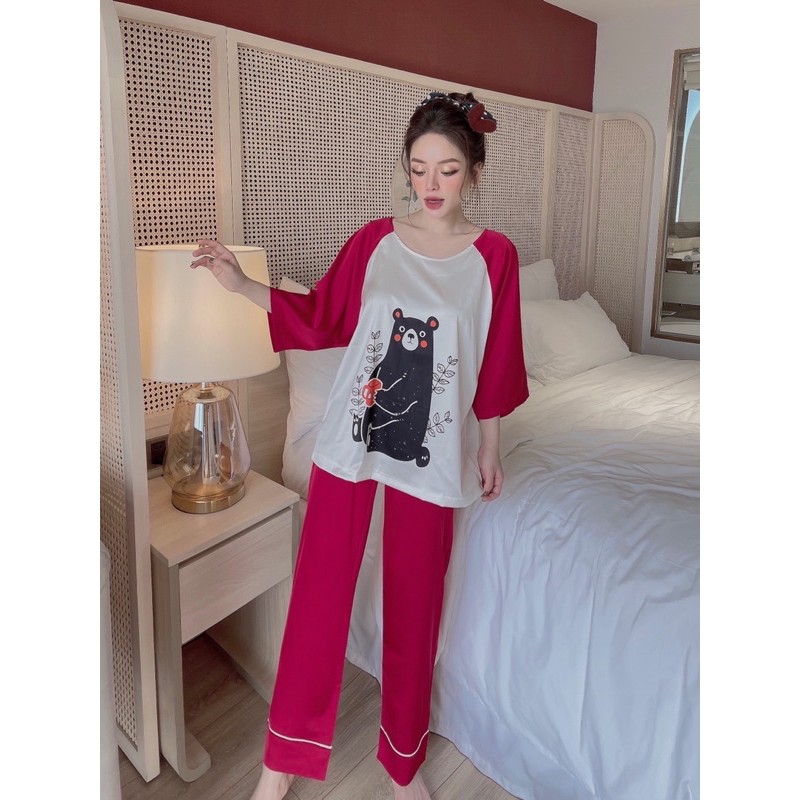bộ lụa cổ tròn hoạt hình | BigBuy360 - bigbuy360.vn