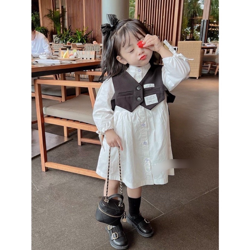 Sét váy 2 chi tiết kèm áo gile đáng yêu cho bé gái từ 10-22kg💋