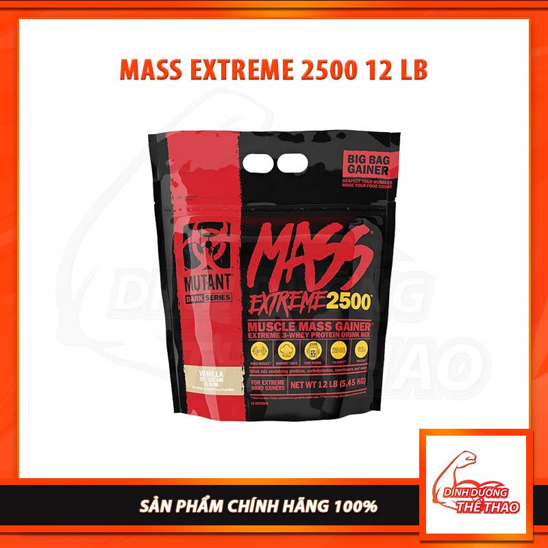 MUTANT MASS EXTREME 2500 12LBS | Sữa Tăng Cân Nhanh Cho Người Gầy 12Lbs