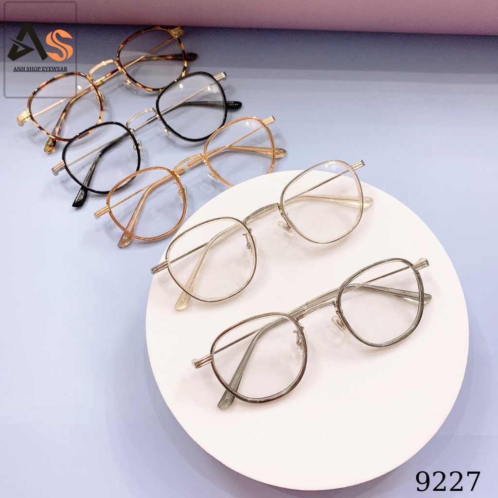 Gọng kính bầu kim loại thời trang nhỏ xinh chất liệu kim loại bền đẹp 9227