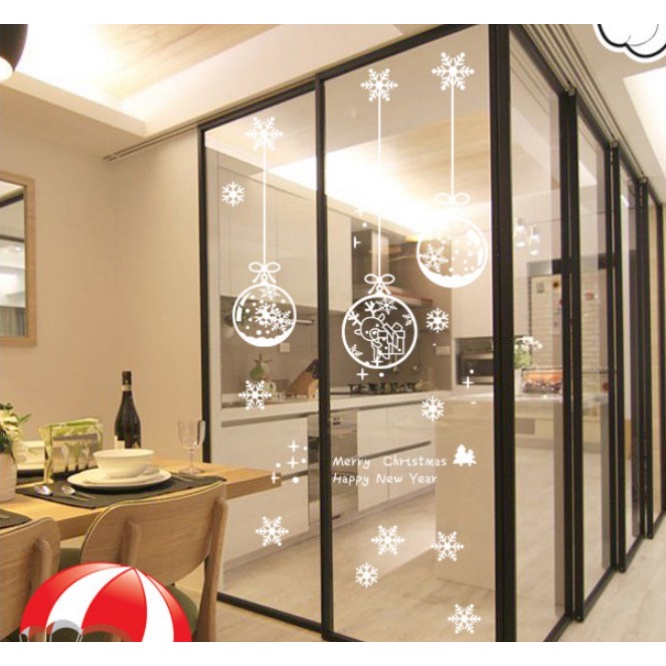 Decal Hít Tĩnh Điện 2 Mặt Trang Trí Noel - Noel trắng nhiều mẫu dễ thương | BigBuy360 - bigbuy360.vn