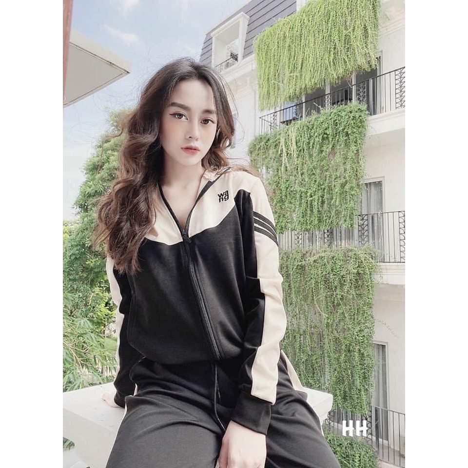 Bộ nỉ nữ ❤️FREESHIP❤️Bộ Nỉ UMI Phối Màu Wang Kéo Khóa | BigBuy360 - bigbuy360.vn