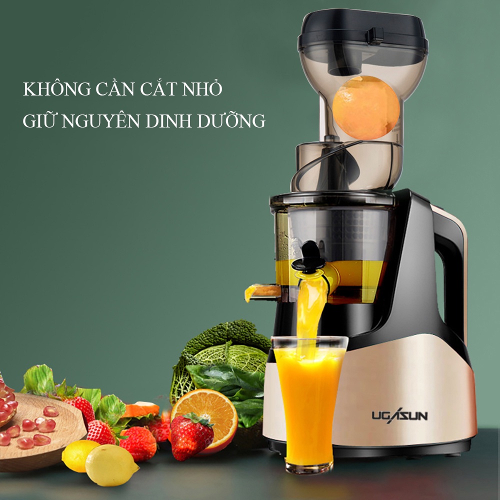 Máy Ép Hoa Quả Chậm Ugasun, Làm Kem, Ép hoa quả, Ép rau, Công Suất lớn