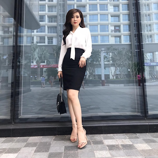 chân váy boddy bút chì trên ngối chất umi cao cấp sang xịn