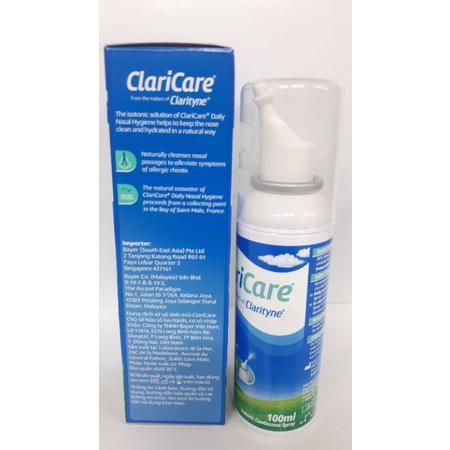 Xịt vệ sinh Mũi hàng ngày ClariCare: 100ml