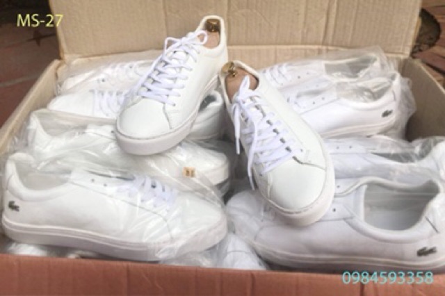 Giày Sneaker nam màu trắng VNXK da thật 100% - xả bom SIÊU SỐC