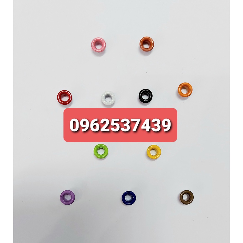 Khoen ore 4mm Bằng Nhôm bọc sơn Nhiều màu Túi 100 cái Không long đền Bấm giày bata, túi giấy, đồ thủ công