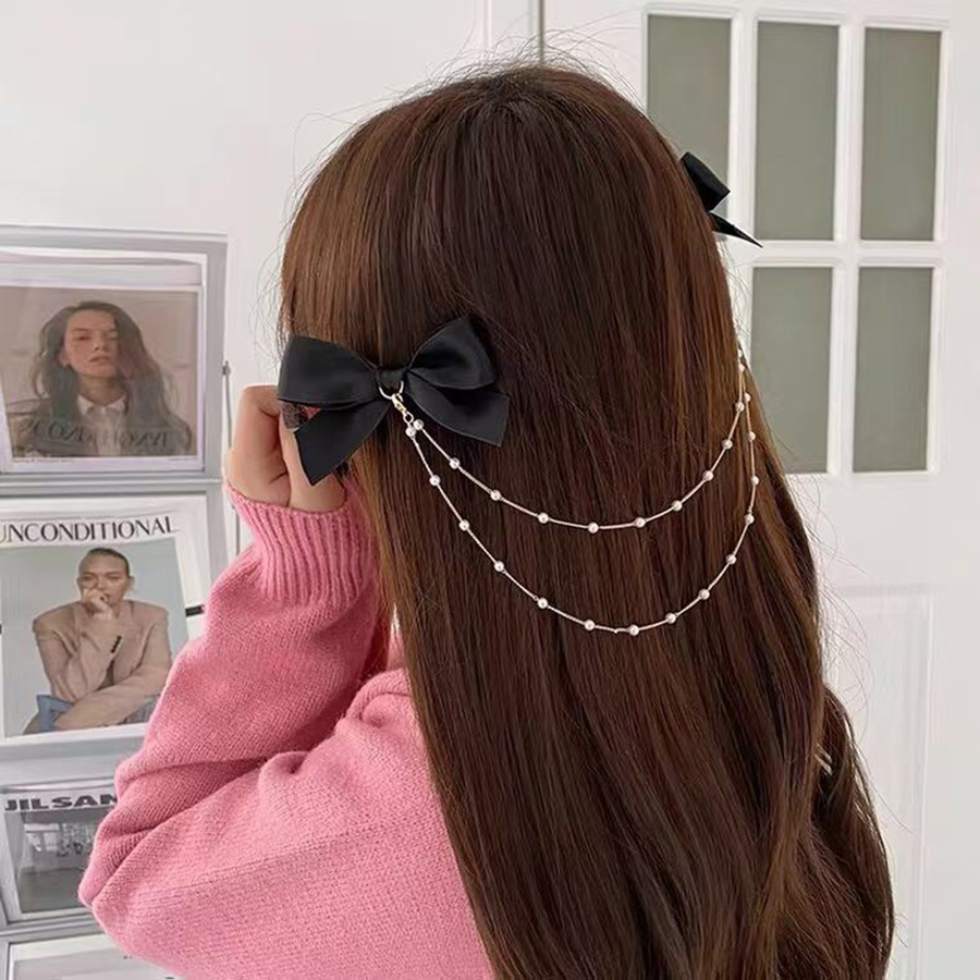 Kẹp tóc hình nơ đính đá phong cách Hàn Quốc thời trang