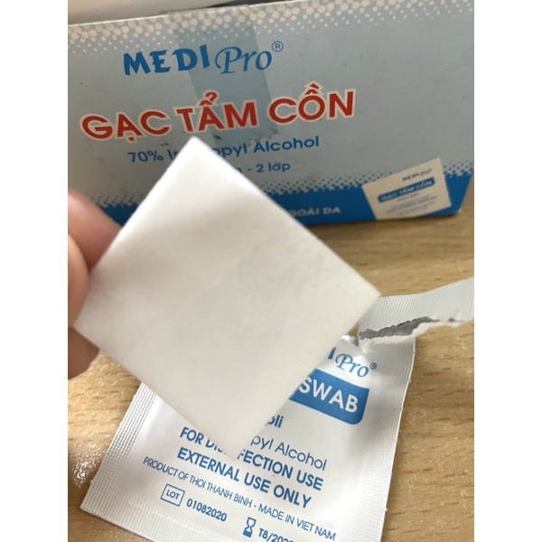 [BÔNG TẨM CỒN, CỒN KHÔ] SÁT KHUẨN HỘP 100 MIẾNG 70%
